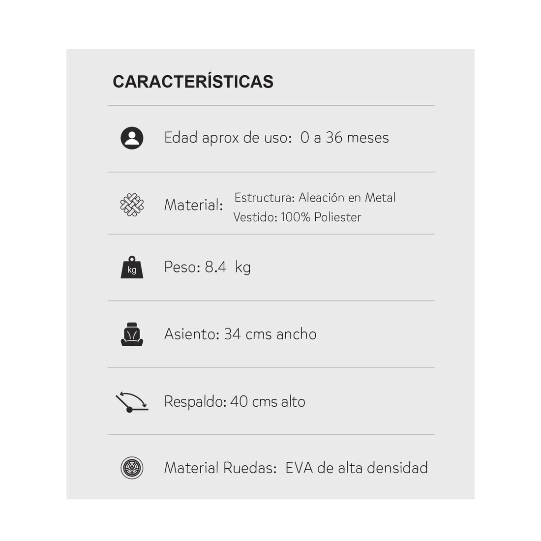 Coche Bebé Priori Maverick Gris