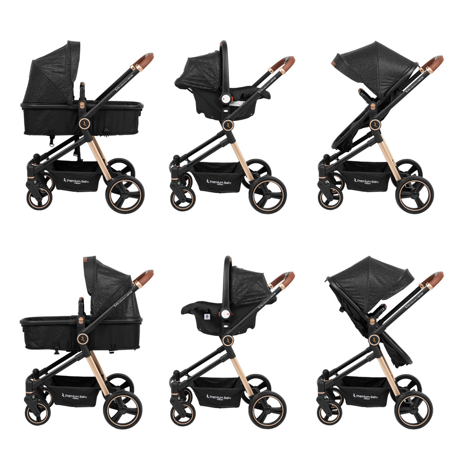 Coche Bebe Moises Aston Premium Baby Collection Negro