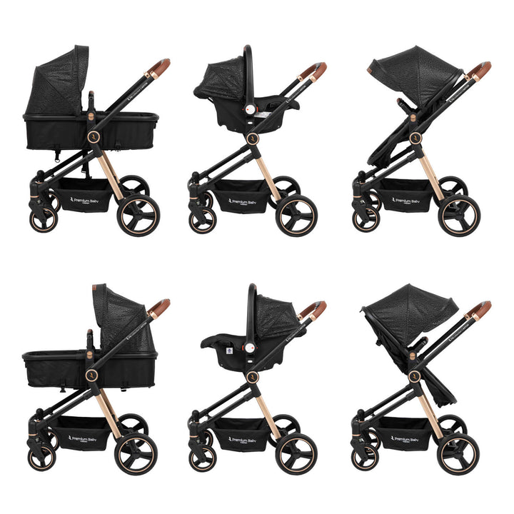 Coche Bebe Moises Aston Premium Baby Collection Negro