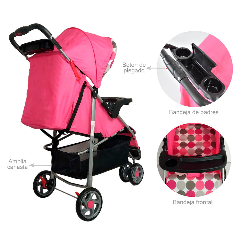 Coche Bebe Mami Love Rosa MM2043