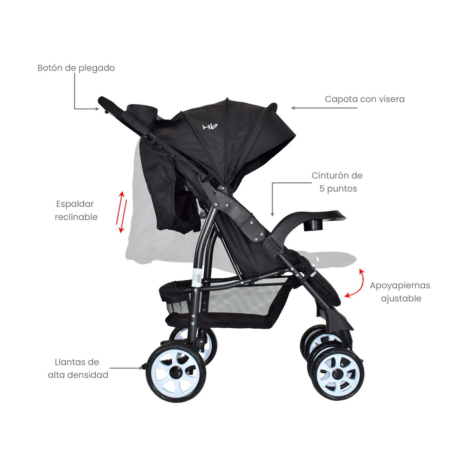 Coche Bebe Happy Baby Klaus Negro
