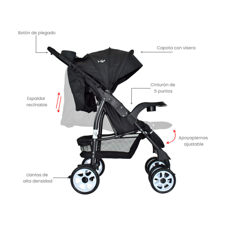 Coche Bebe Happy Baby Klaus Negro