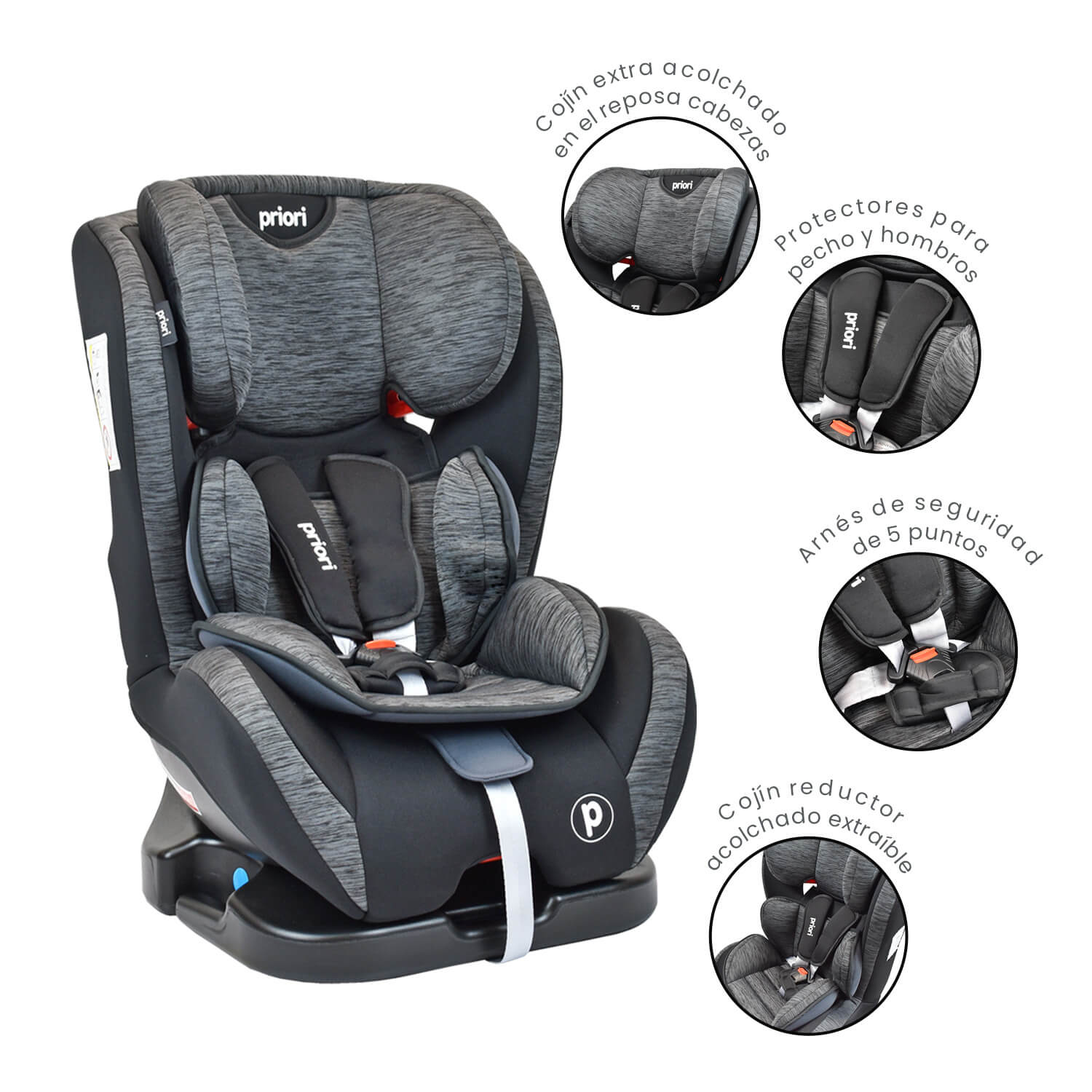 Silla para carro bebé Priori Prix Gris Oscuro