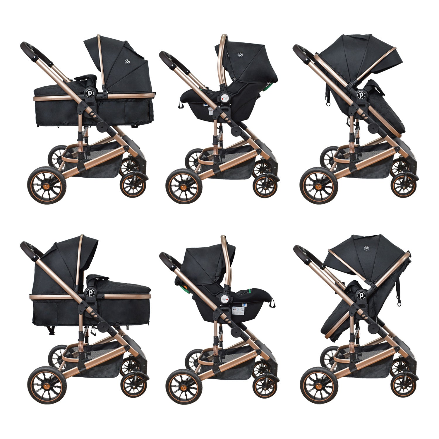 Coche Bebe 4 en 1 Travel System Cris Priori Negro
