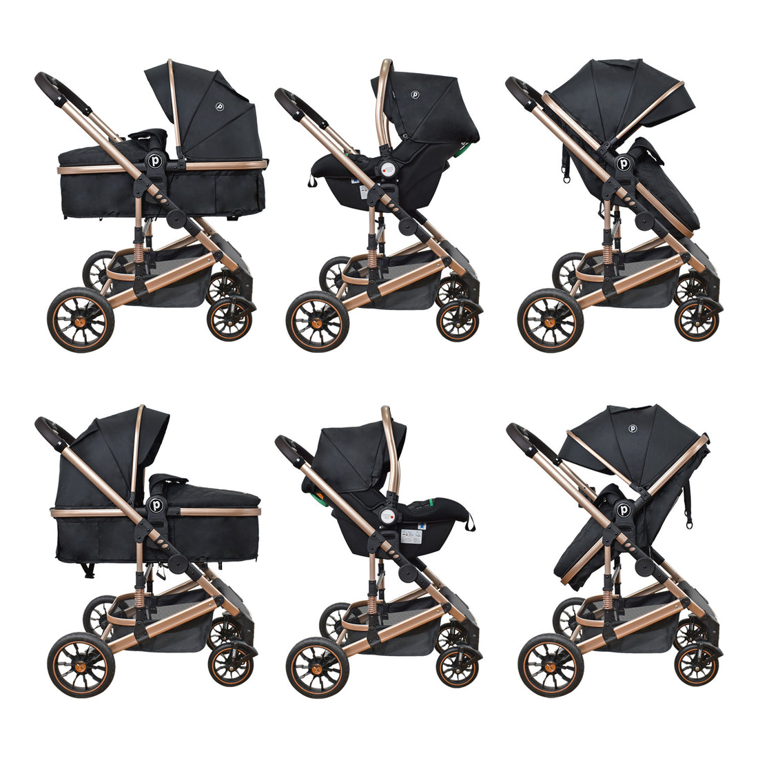 Coche Bebe 4 en 1 Travel System Cris Priori Negro