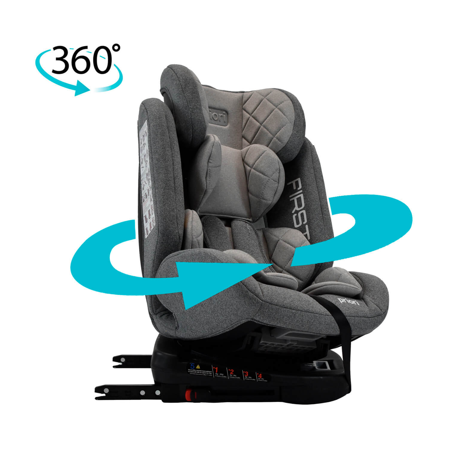 Silla Carro Bebe First 360° Gris Claro Priori