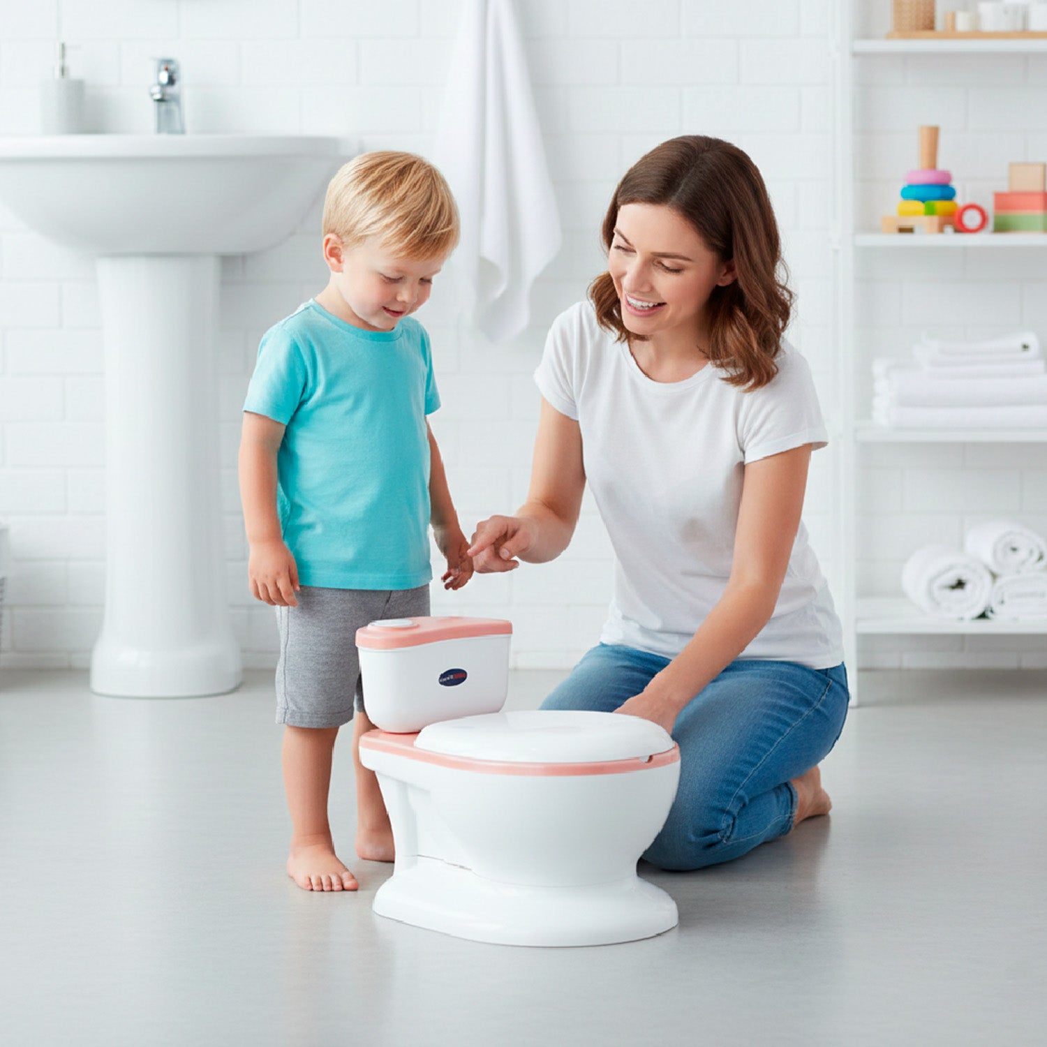 Baño Entrenador Infantil Happy Baby Moana Rosado