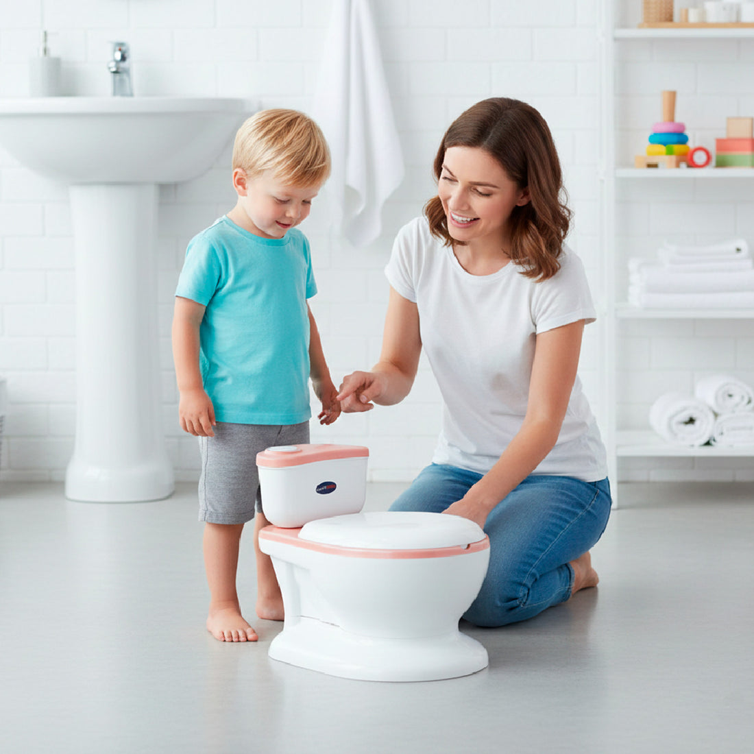 Baño Entrenador Infantil Happy Baby Moana Rosado