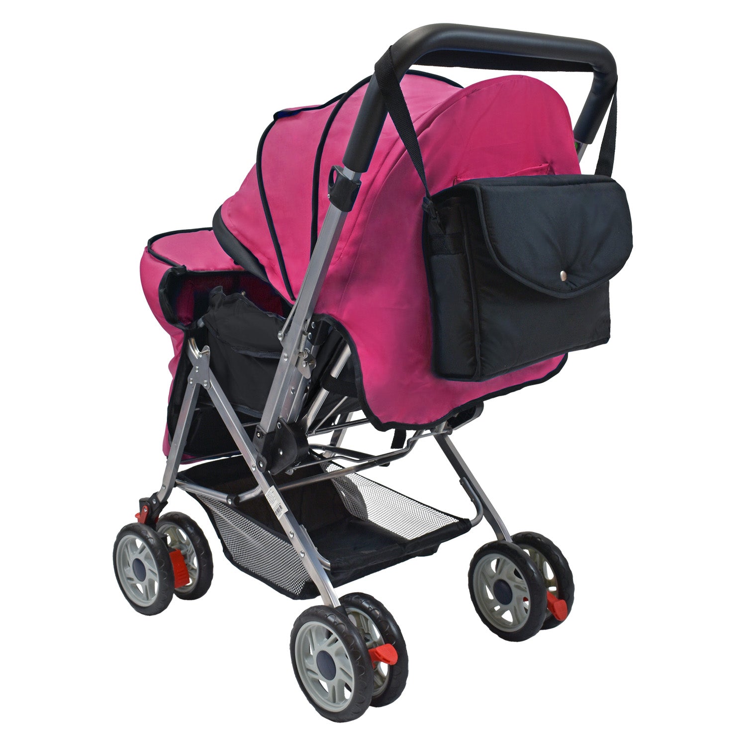 Coche Cuna Reversible Bebé Dallas Con Pañalera Happy Baby Rosa