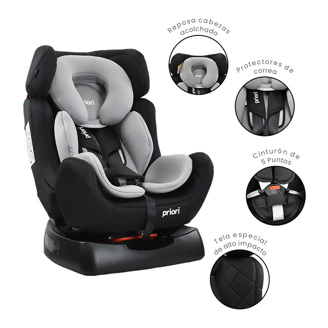 Silla Carro Bebe Focus Priori Gris