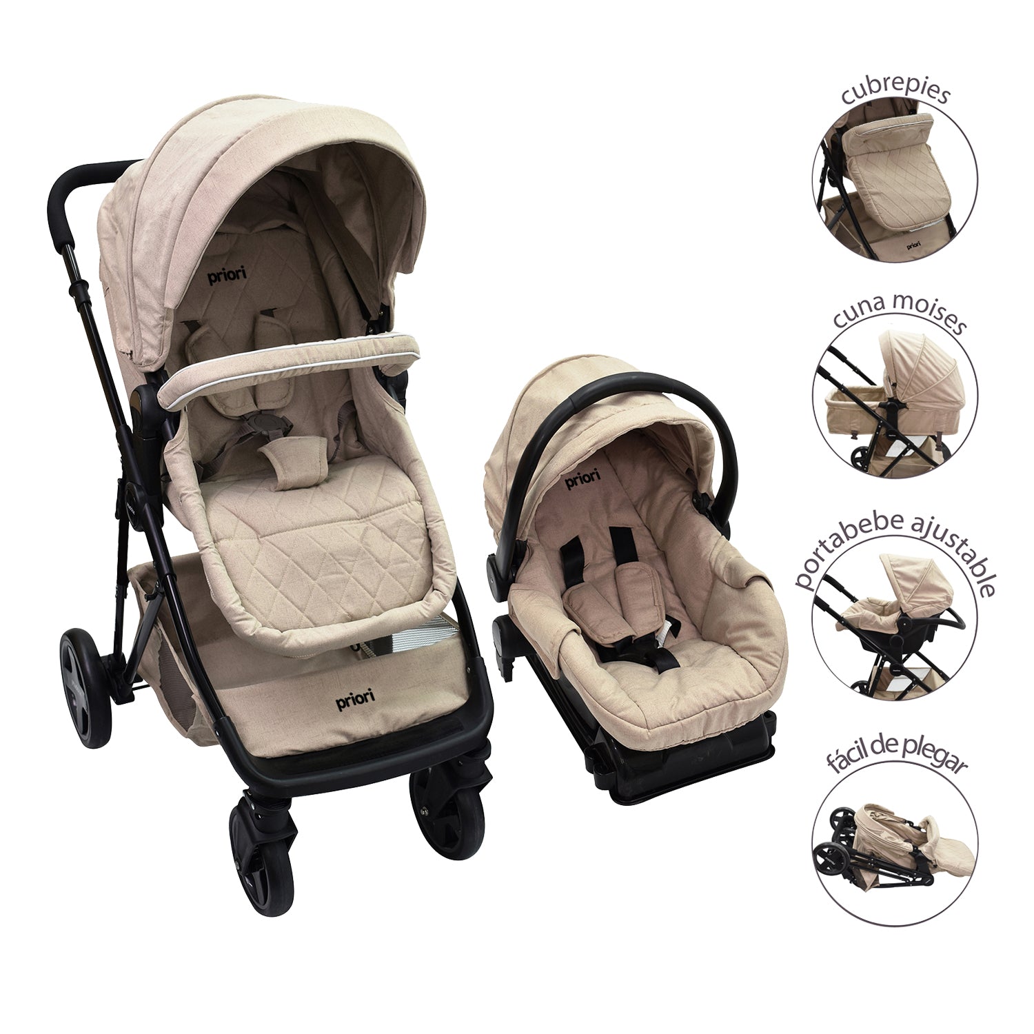 Coche Bebe Maddox 4en1 Priori Beige