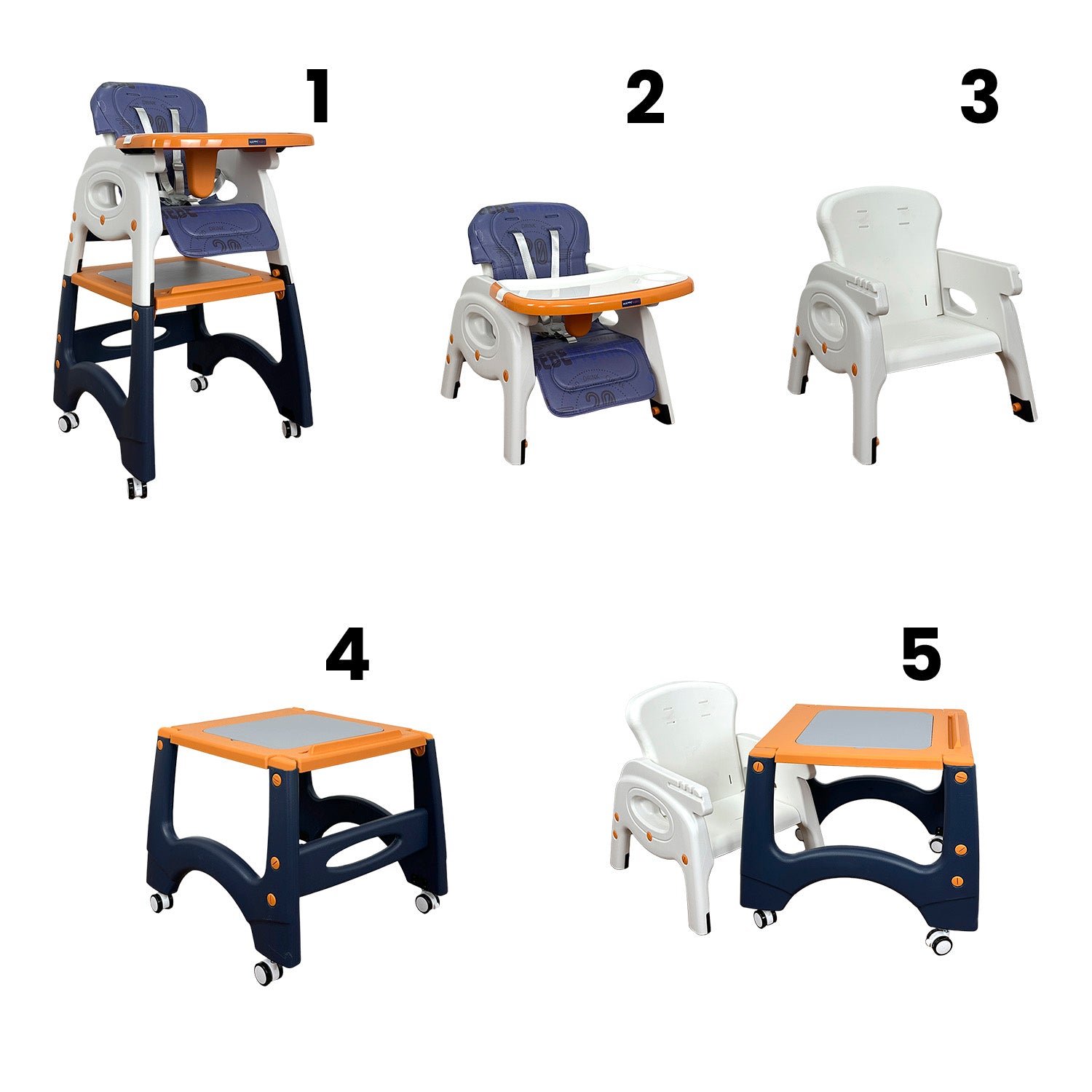 Silla Comedor Bebe Duna Happy Baby Azul