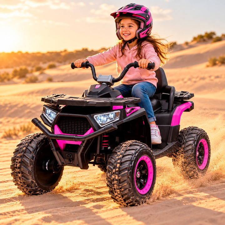Cuatrimoto Moto Electrica Niña Montable  BJ007 Fucsia 12V