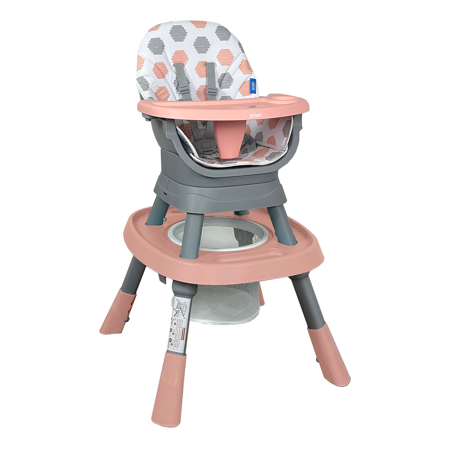 Silla Comedor bebé 12 en 1 con Giro 360 Yae de Priori Rosa