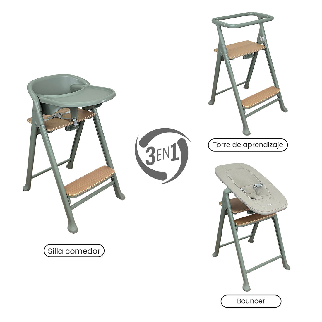 Silla Comedor Bebe Multifuncional Icon Priori Verde