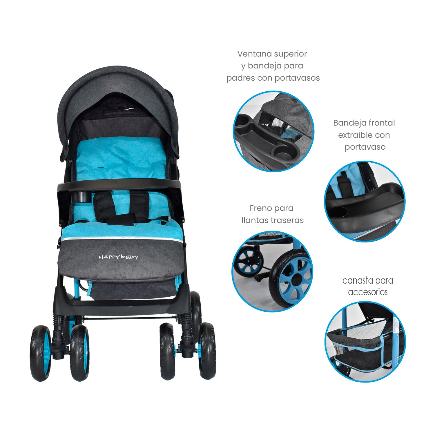 Coche Bebe Happy Baby Klaus Azul