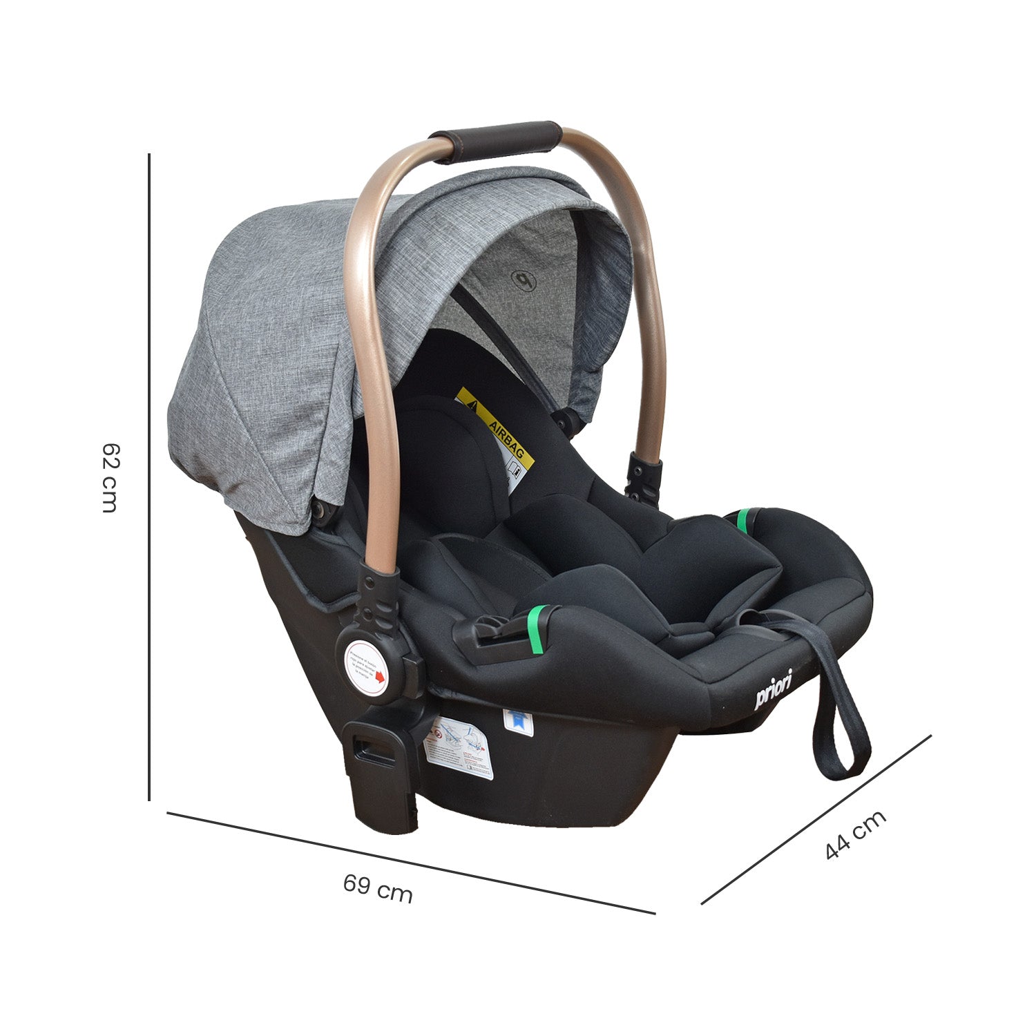 Coche Bebe 4 en 1 Travel System Cris Priori Gris