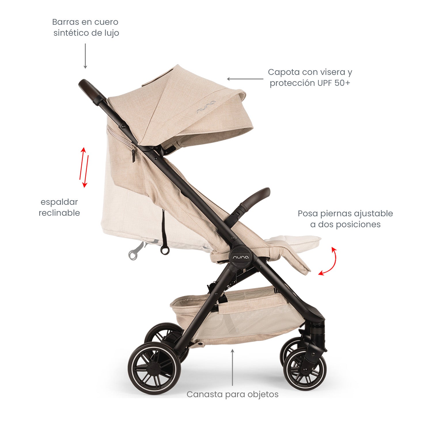 Coche Bebe Nuna Ultracompacto Para Avión TRVL Biscotti