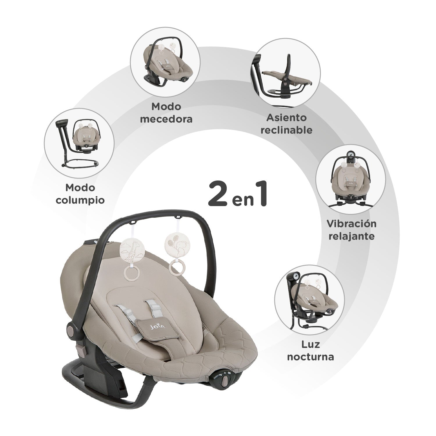 Columpio Bebe 2en1 Joie Serina Hazelnut