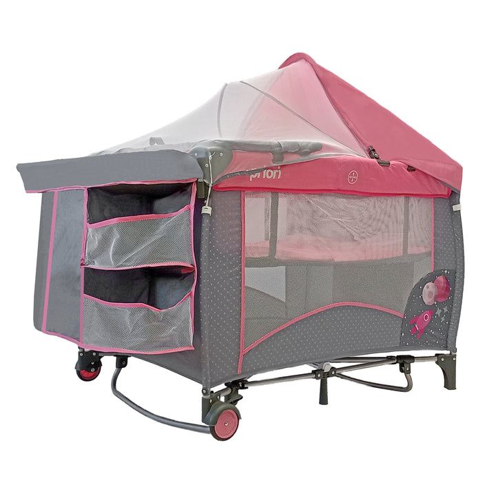 Corral Cuna Bebe Mecedora Priori Pcu8500 Rosa