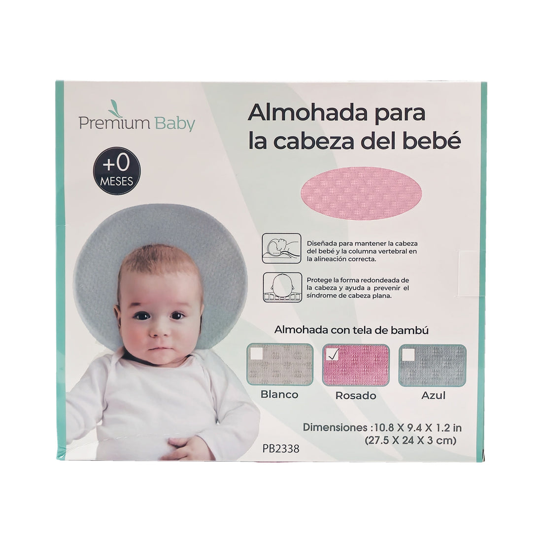 Almohada Bebe Estabilizadora Premium Baby PB2338 Blanco
