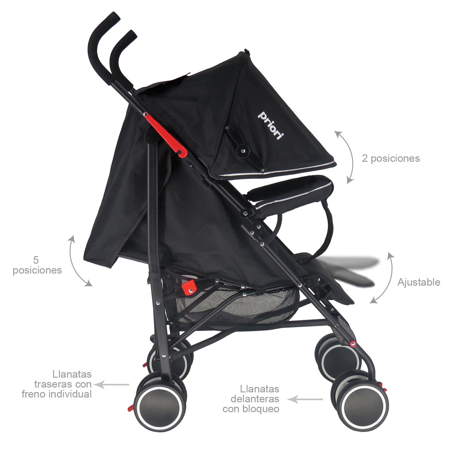 Coche Bebe Paseador Priori Véneto Negro