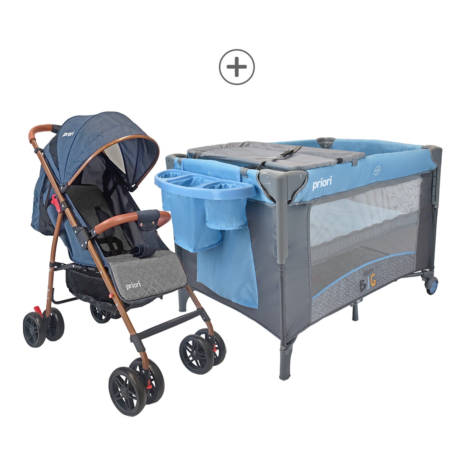 Combo Cuna Colecho Avanti + Paseador Park Priori Azul