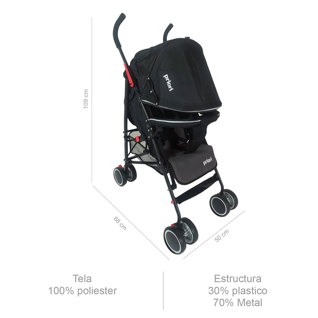 Coche Bebe Paseador Priori Véneto Negro