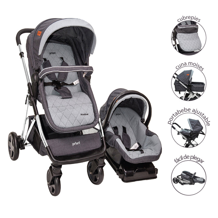 Coche Bebe Maddox 4en1 Priori Negro