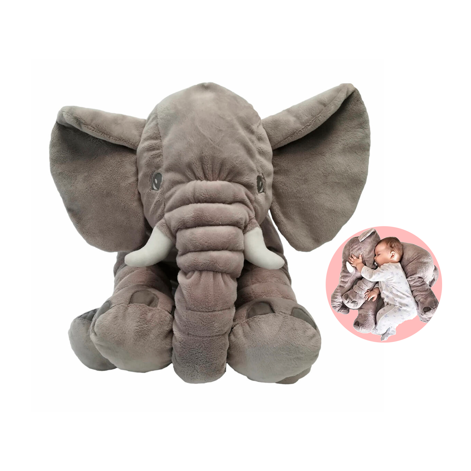Combo Coche Park Gris + Cuna Colecho Bebé Golf Priori Gris +Peluche Elefante Gris