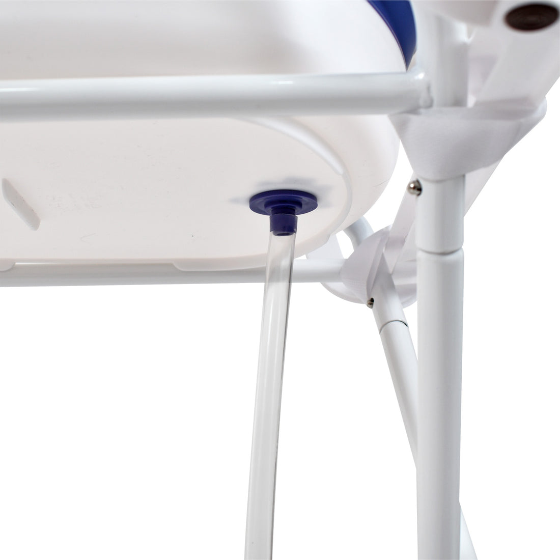 Bañera Plegable Con Soporte Y Cojín Stand Happy Baby Azul