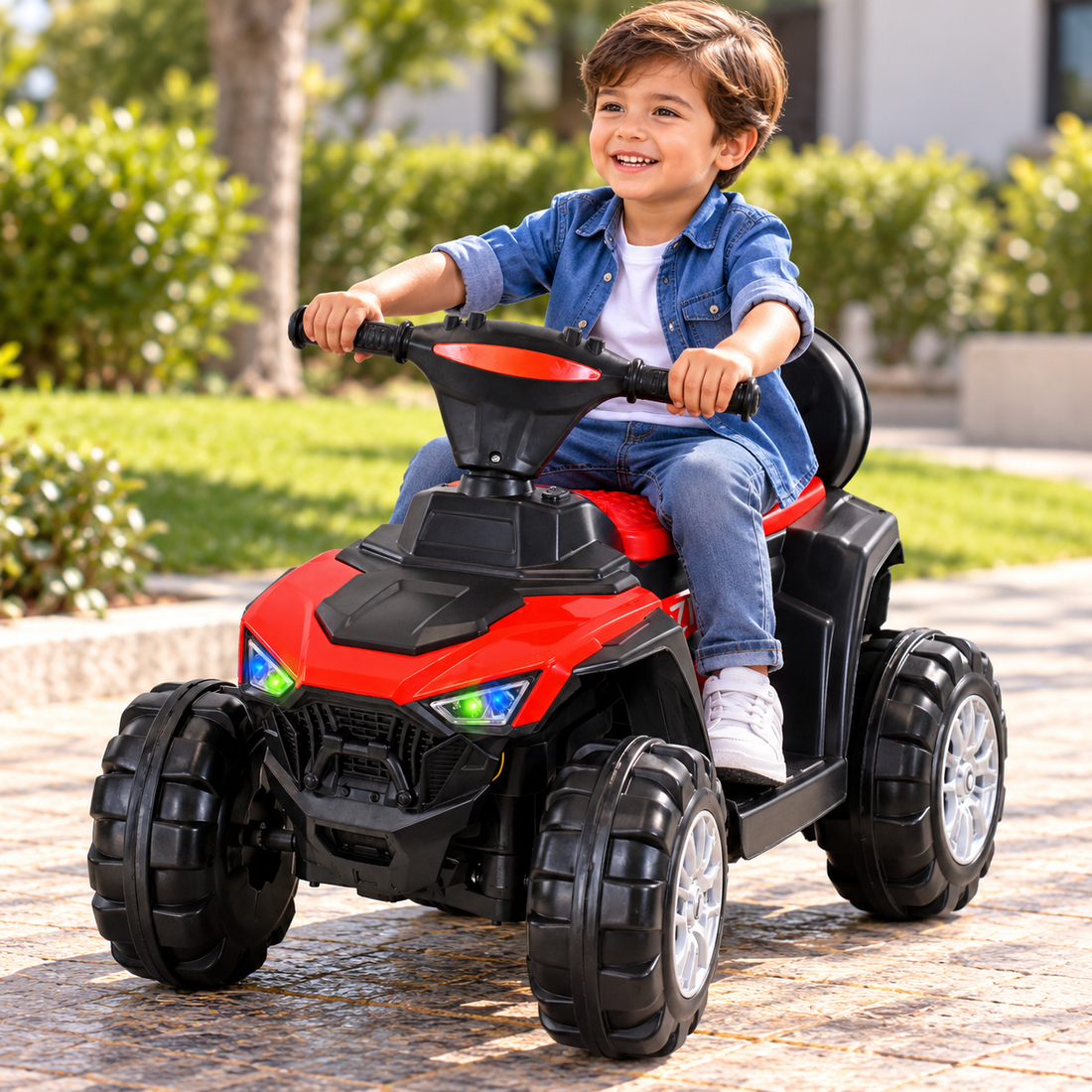 Cuatrimoto Moto Eléctrica Montable Niño Niña DM1001 Rojo 4.5V