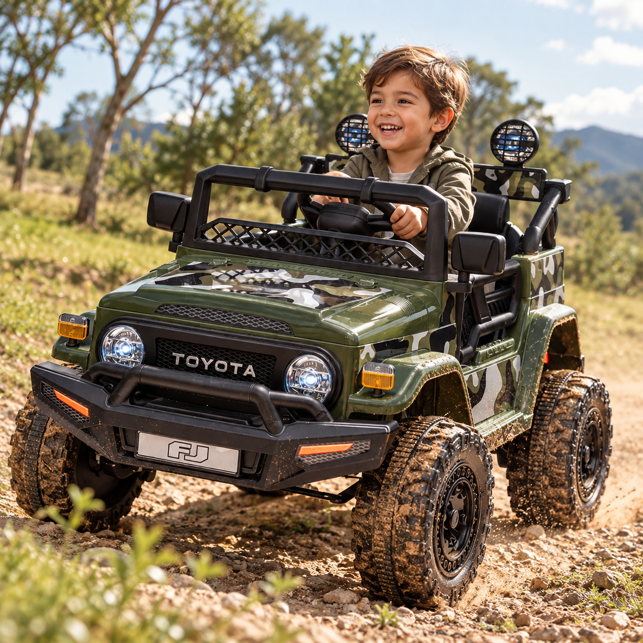 Carro Electrico Niño Niña Montable Toyota YJ2099  Verde 12V