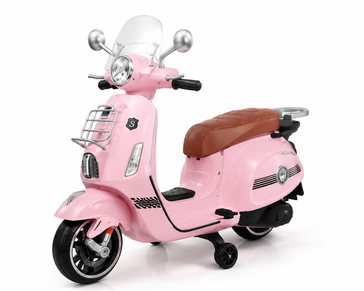 Moto Electrica Niño Niña Montable Vespa BLW1389A Rosada