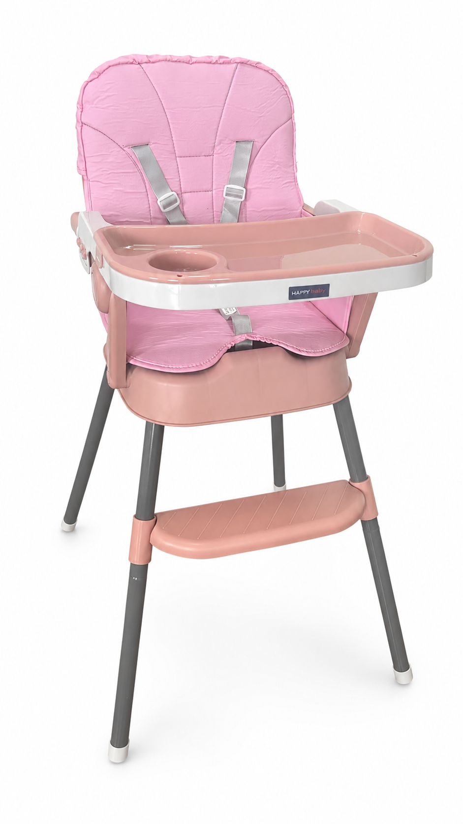 Silla Comedor 3 en 1 bebé America Happy Baby Rosada
