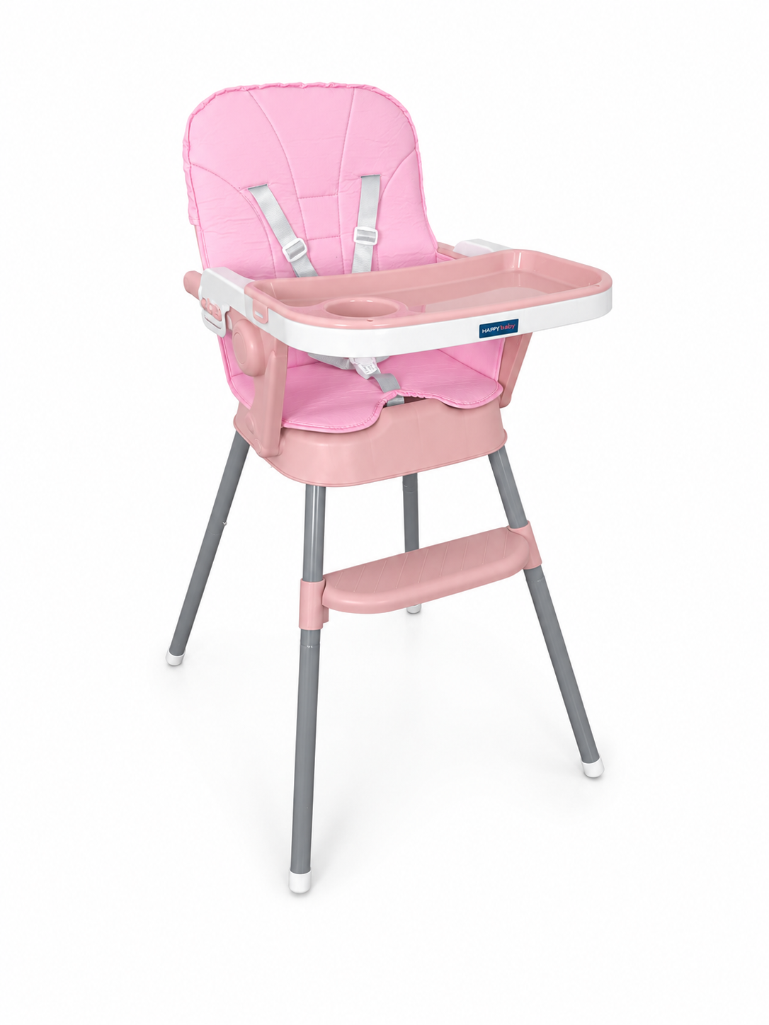 Silla Comedor 3 en 1 bebé America Happy Baby Rosada