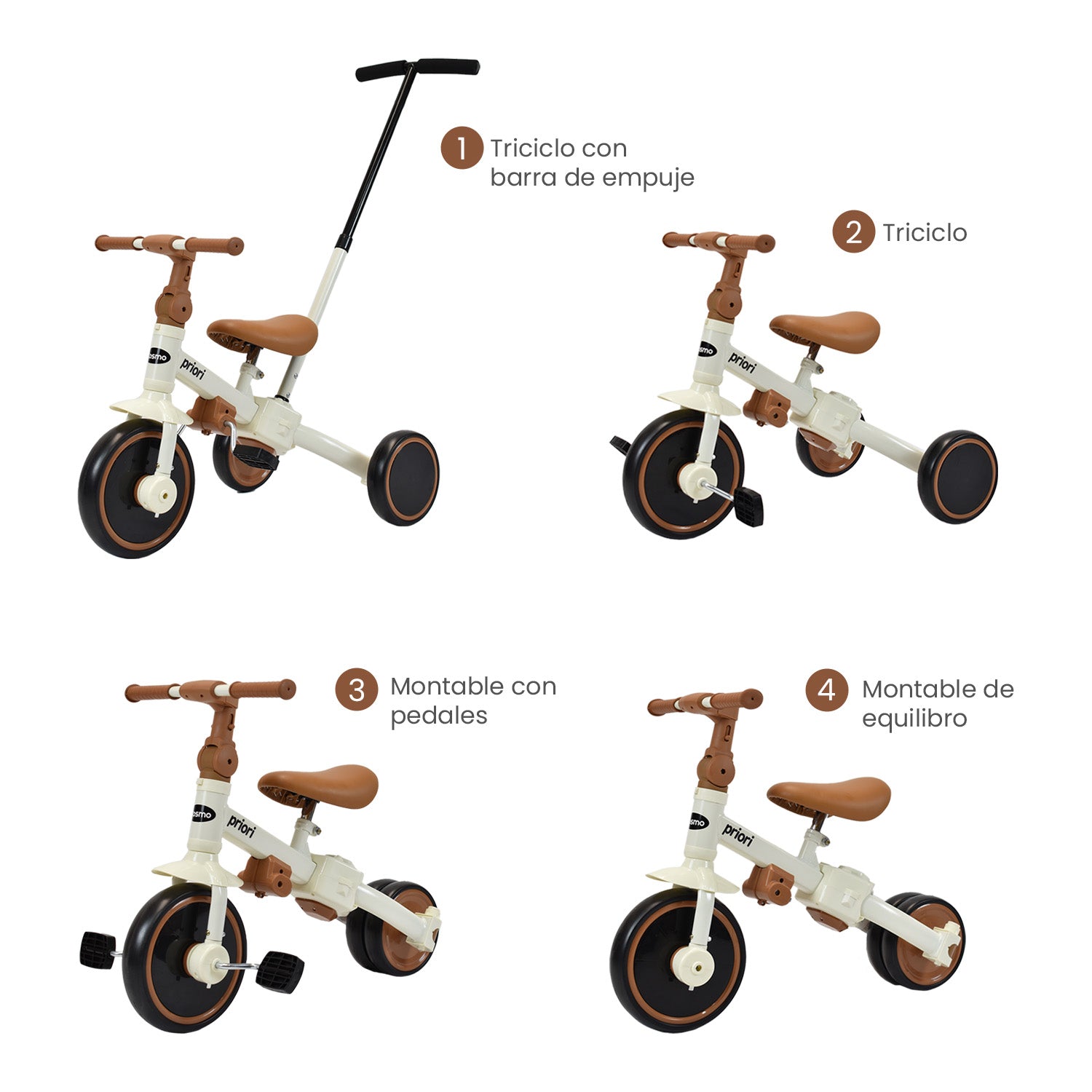 Triciclo 4 en 1 Cosmo Bebe Priori