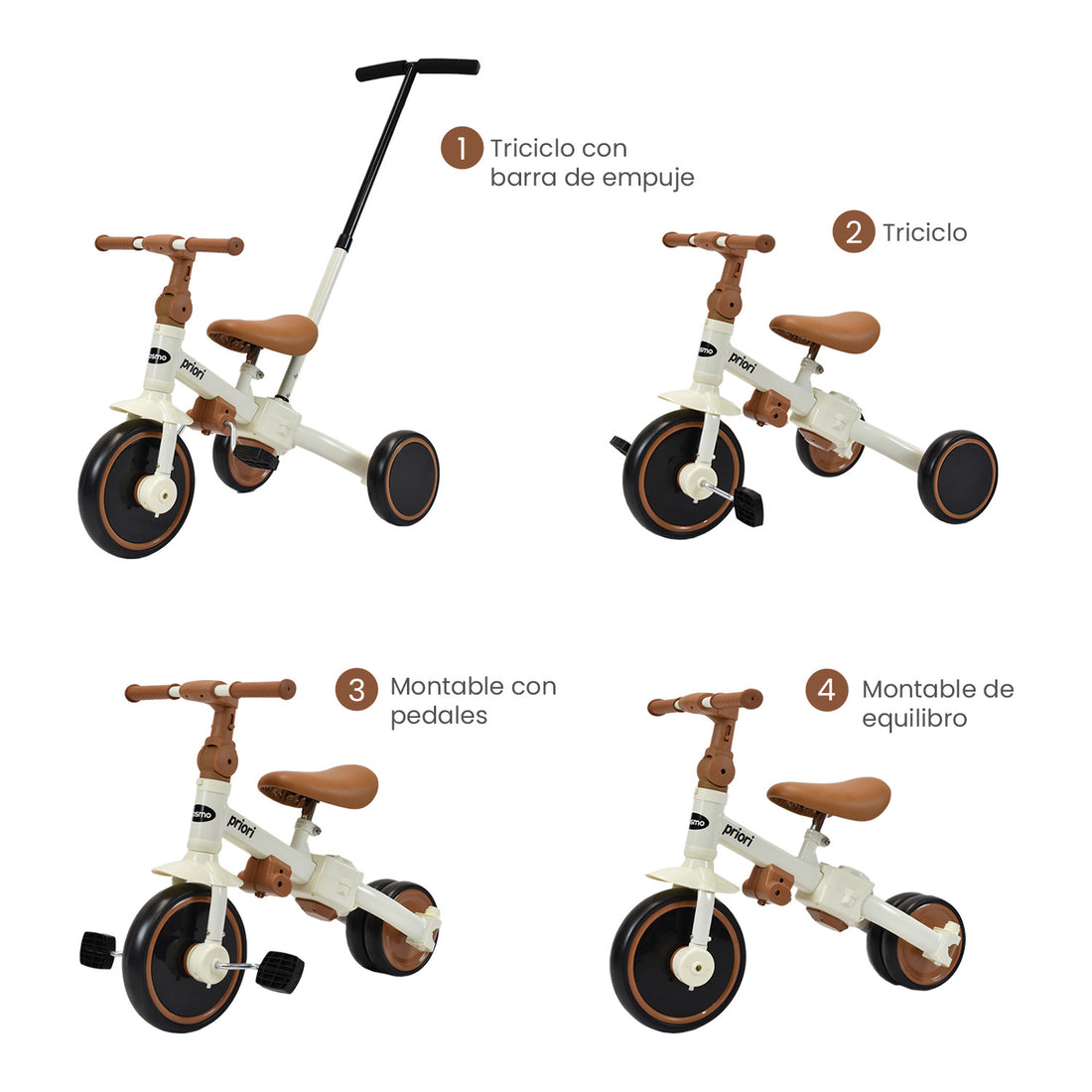 Triciclo 4 en 1 Cosmo Bebe Priori