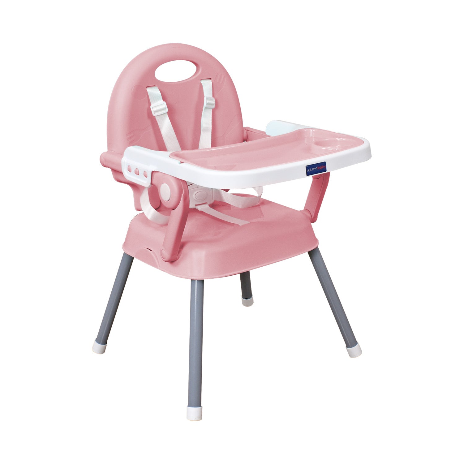 Silla comedor bebe 3en1 Happy Baby rosa CP7000