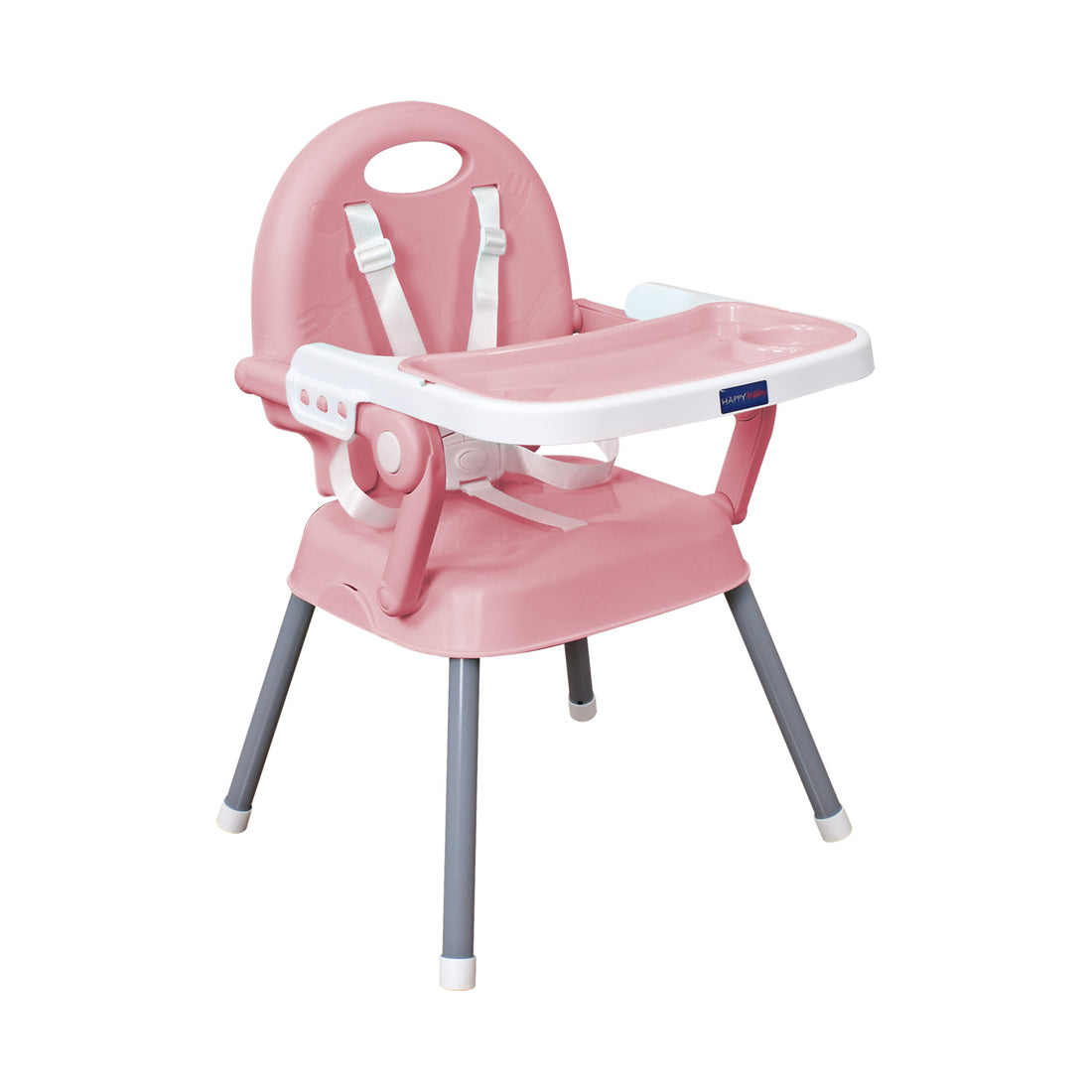 Silla comedor bebe 3en1 Happy Baby rosa CP7000