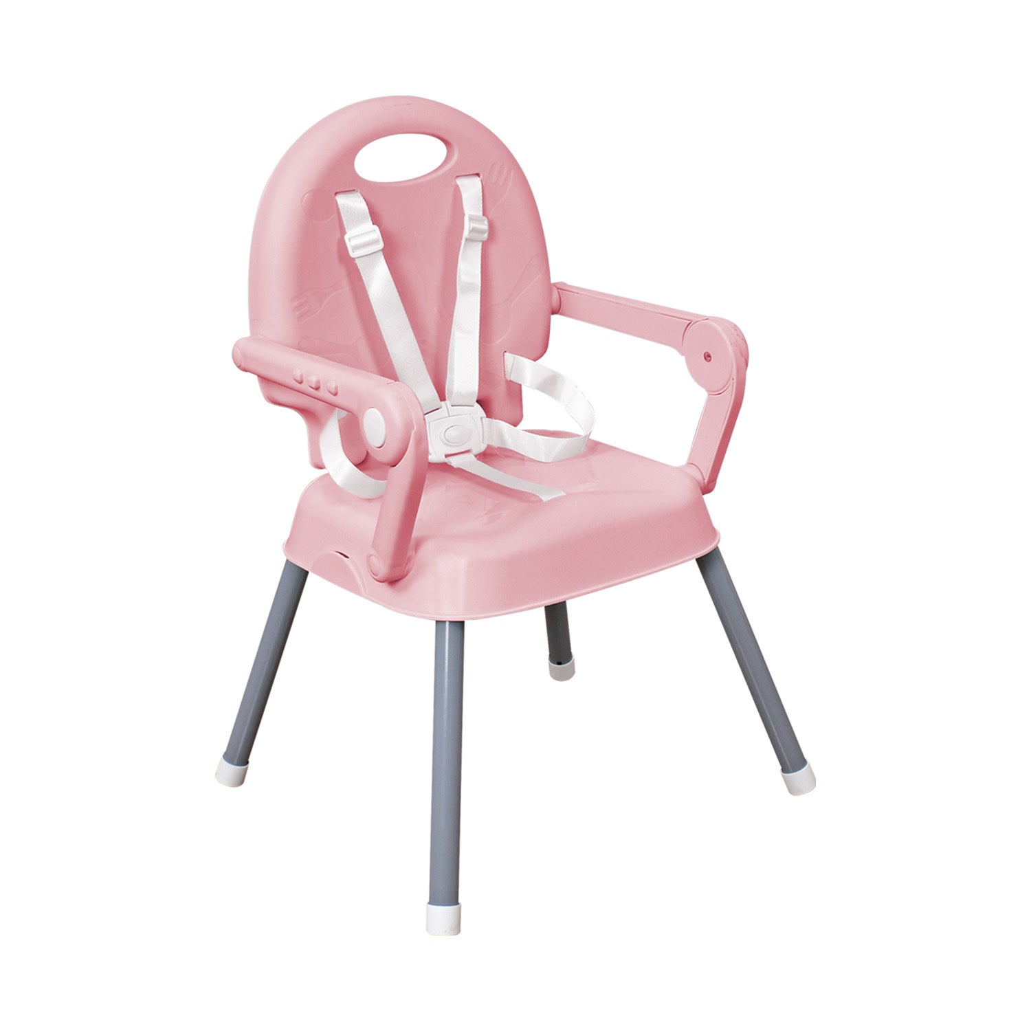 Silla comedor bebe 3en1 Happy Baby rosa CP7000