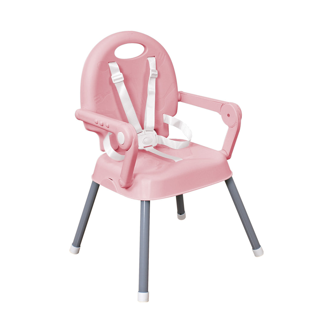 Silla comedor bebe 3en1 Happy Baby rosa CP7000
