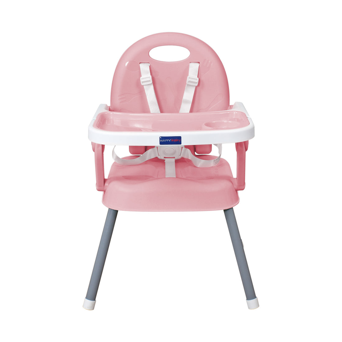Silla comedor bebe 3en1 Happy Baby rosa CP7000