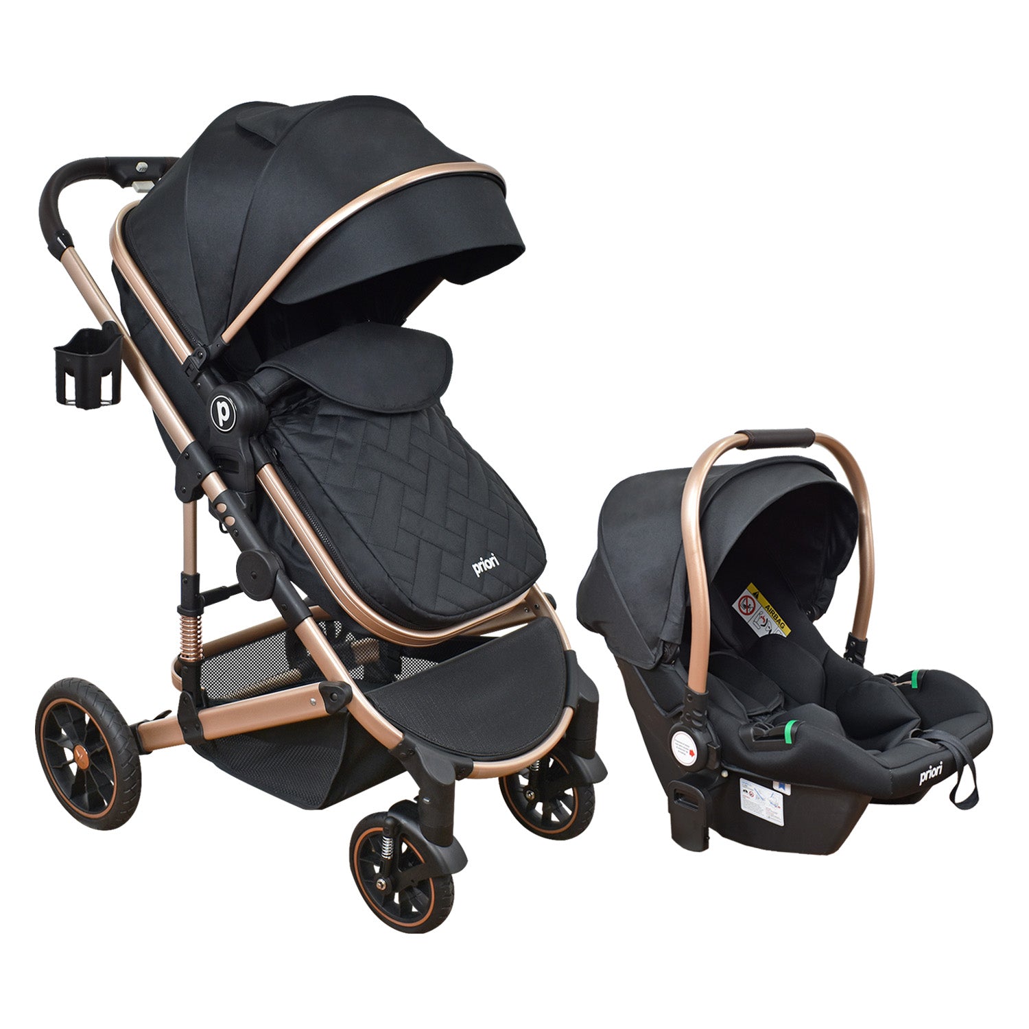 Coche Bebe 4 en 1 Travel System Cris Priori Gris