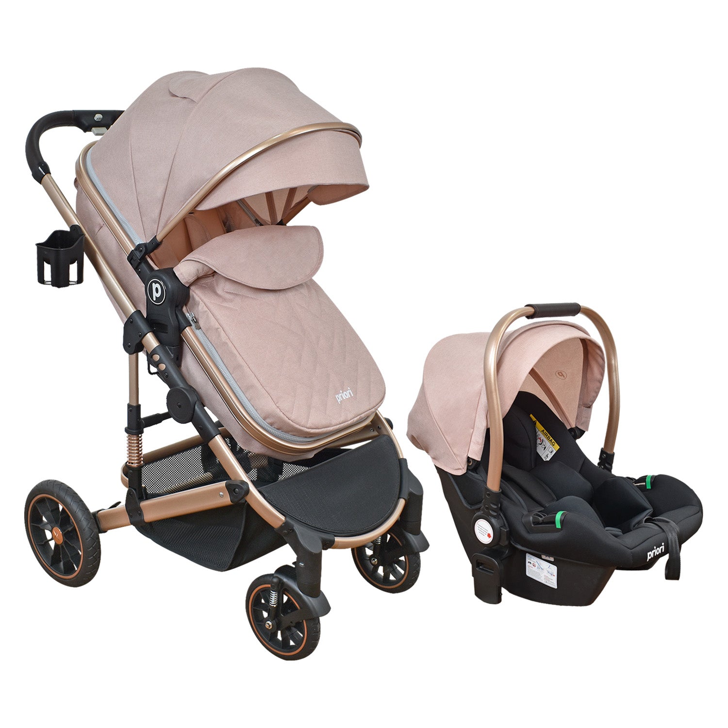Coche Bebe 4 en 1 Travel System Cris Priori Gris