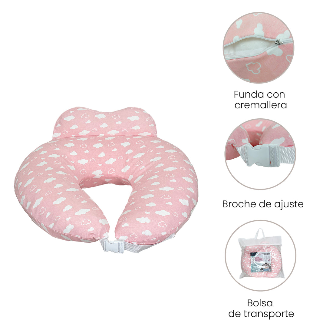 Almohada de lactancia Rosa Premium Baby PB2517