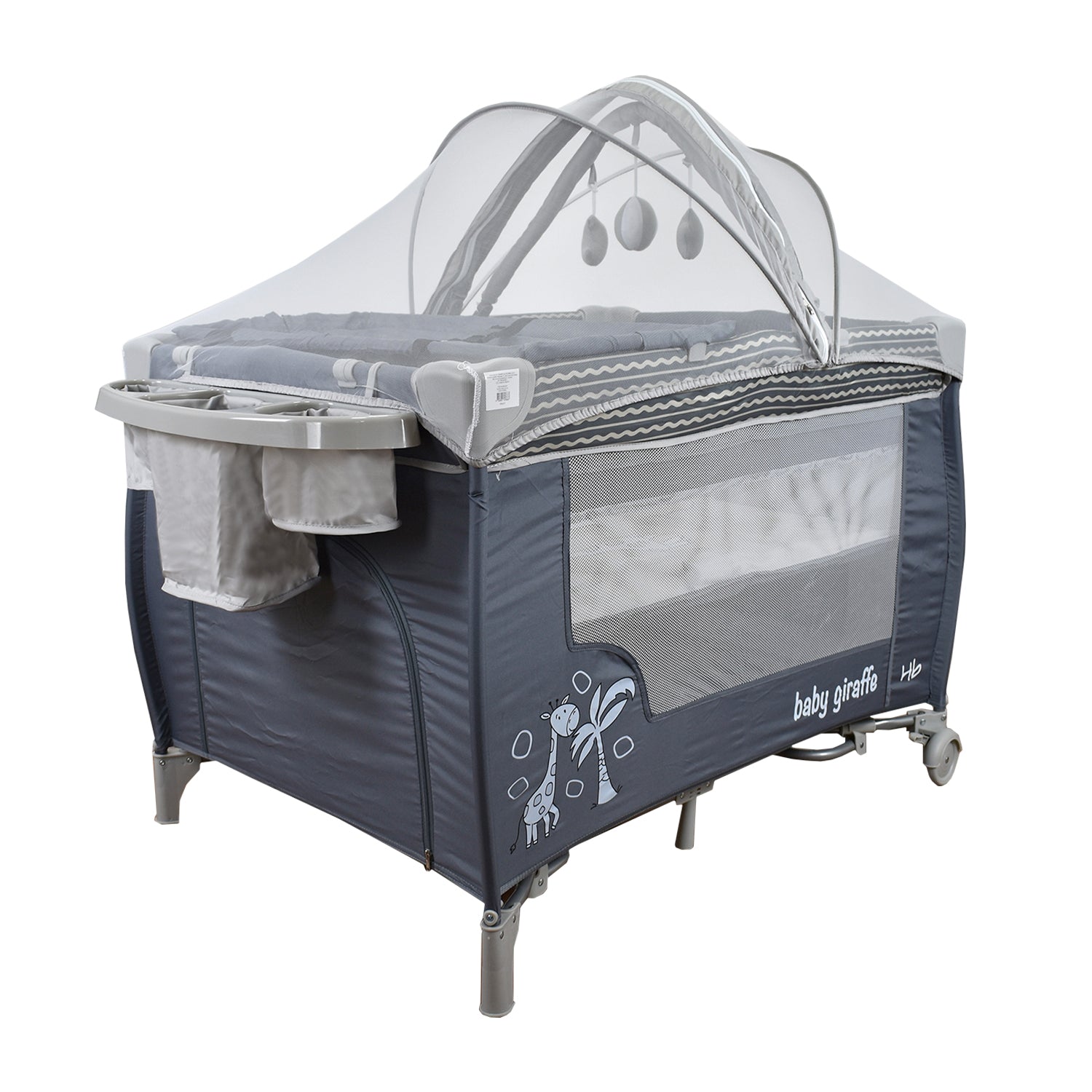 Combo Coche Welly Gris +Cuna Mecedora Miami Gris