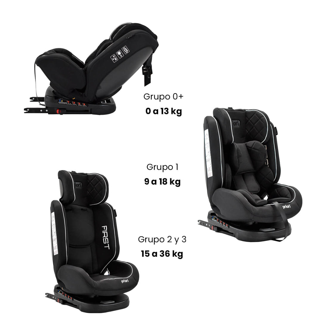 Silla Carro Bebe First 360° Negro Priori