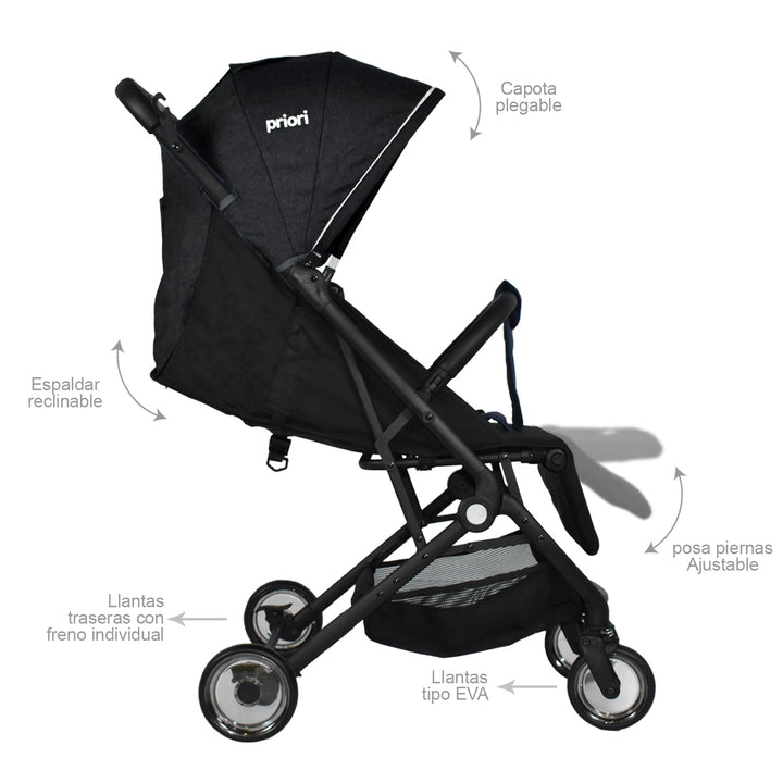 Coche Bebe Priori Compacto Ferrara Gris