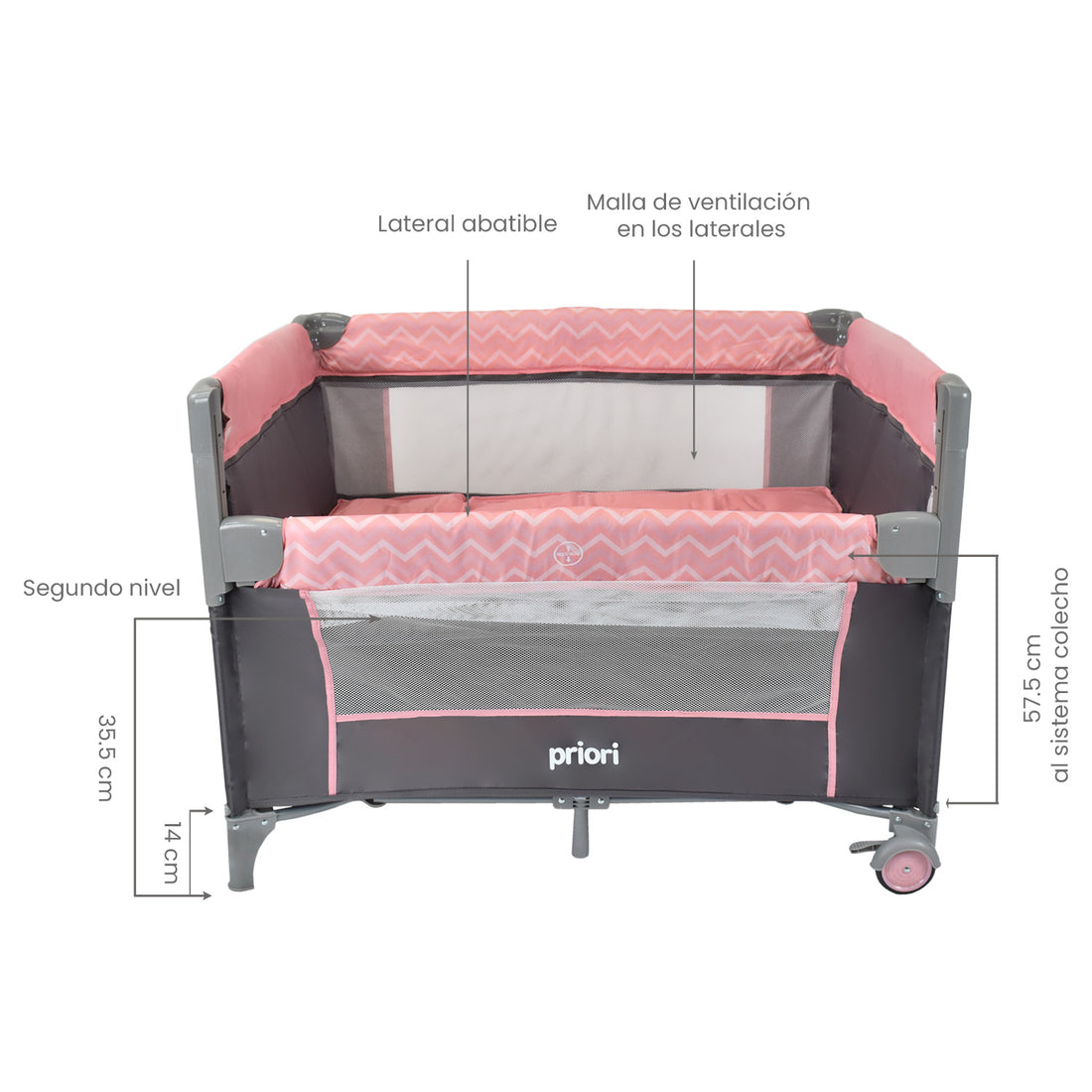 Cuna Colecho Bebe Priori Avanti Rosa